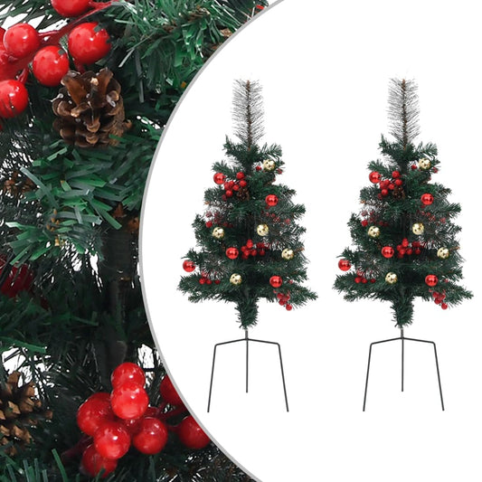 vidaXL Artificial Pathway Christmas Trees 2 pcs 76 cm PVC