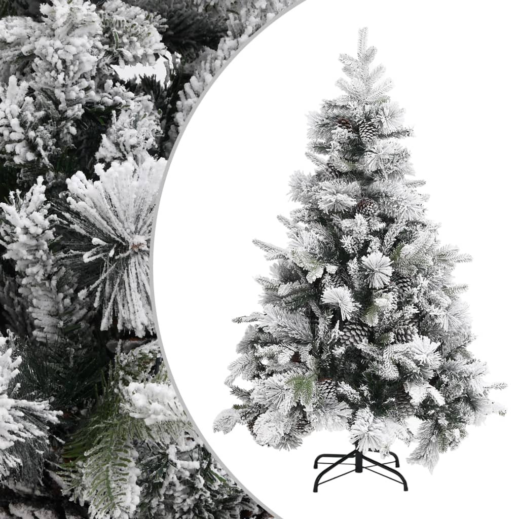 vidaXL Christmas Tree with Flocked Snow&Cones 150 cm PVC&PE