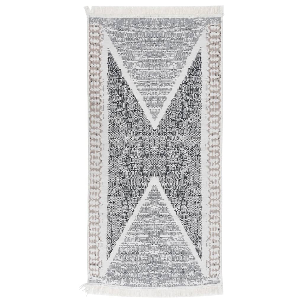vidaXL Rug Black and Grey 80x150 cm Cotton