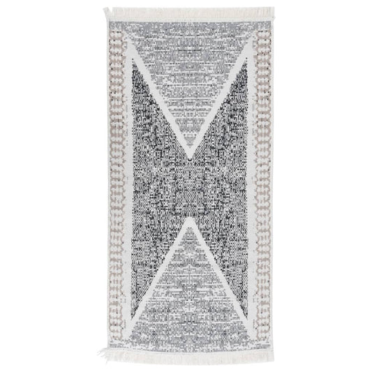 vidaXL Rug Black and Grey 80x150 cm Cotton