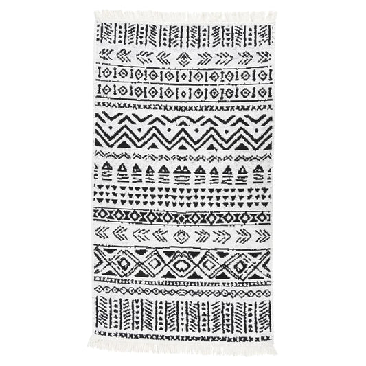 vidaXL Rug Black and White 120x180 cm Cotton