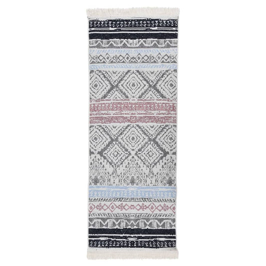 vidaXL Rug Pink and Aqua 100x300 cm Cotton