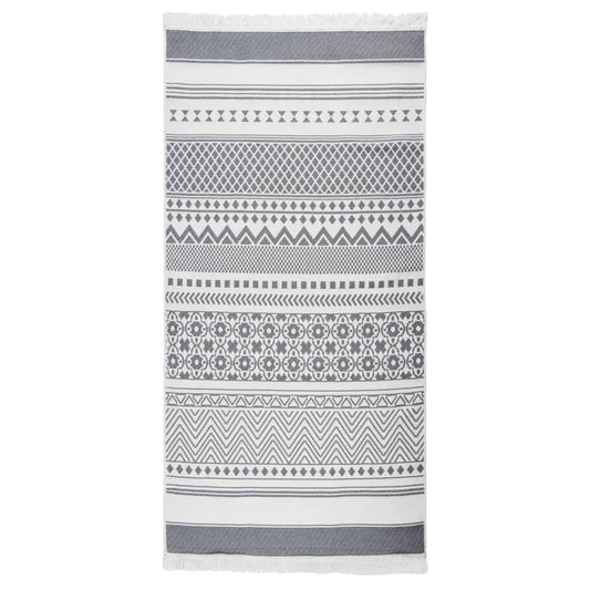 vidaXL Rug Grey and White 100x200 cm Cotton