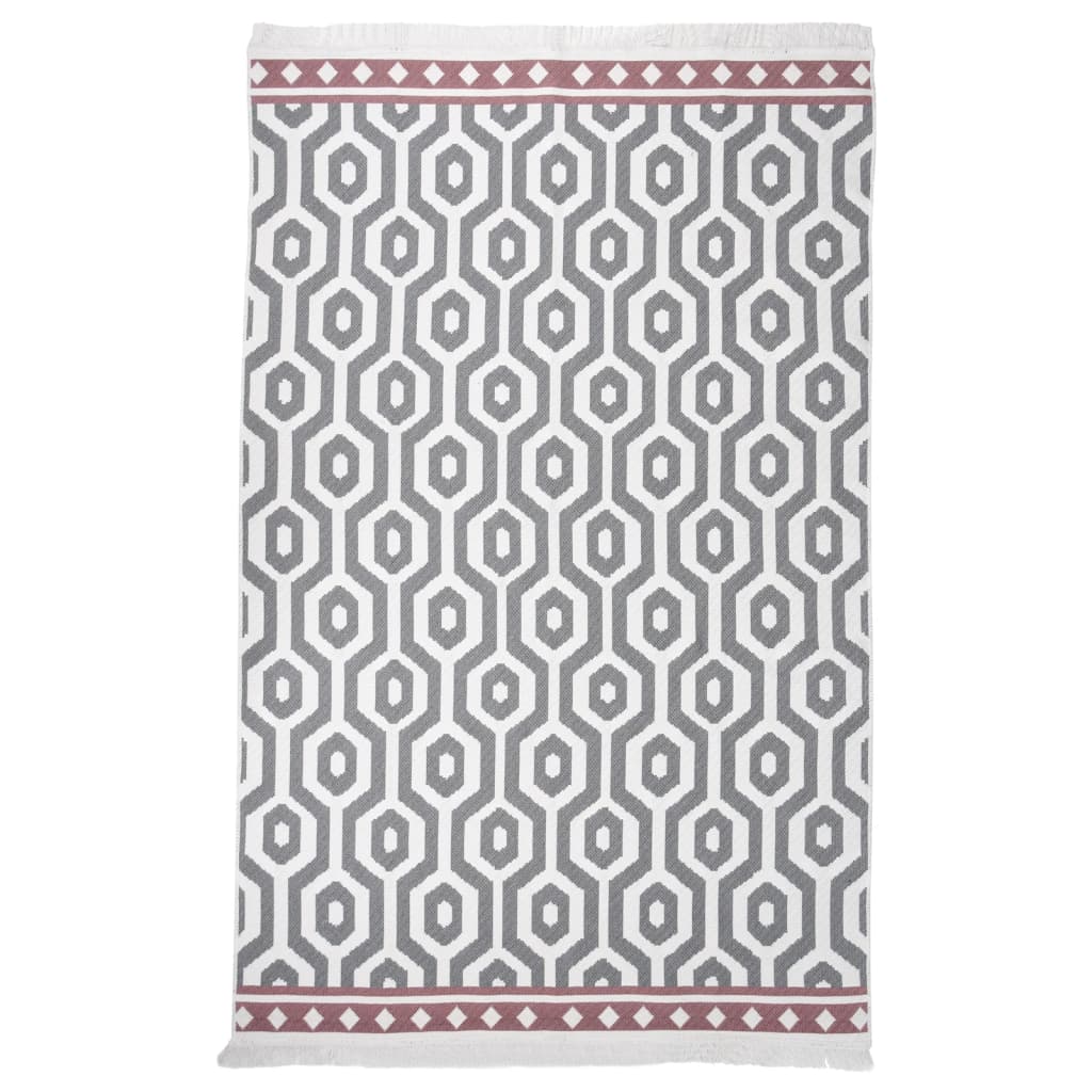 vidaXL Rug Grey 160x230 cm Cotton