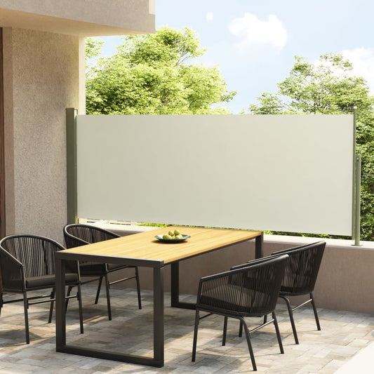 vidaXL Patio Retractable Side Awning 117x300 cm Cream