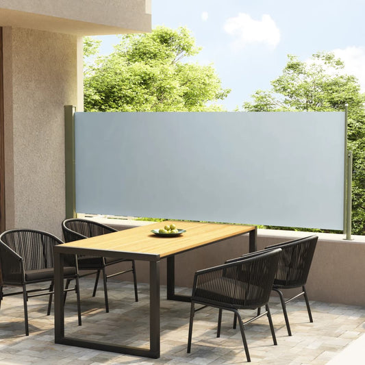 vidaXL Patio Retractable Side Awning 117x300 cm Grey