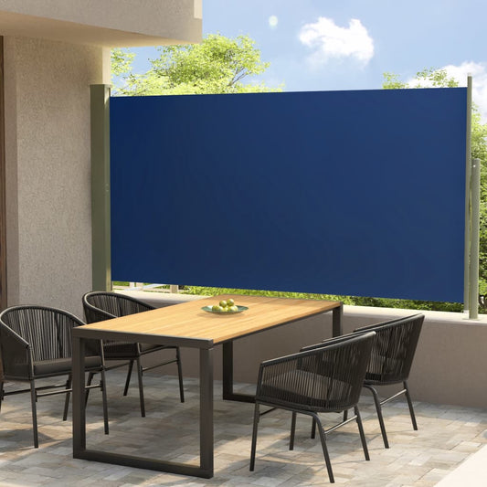 vidaXL Patio Retractable Side Awning 160x300 cm Blue