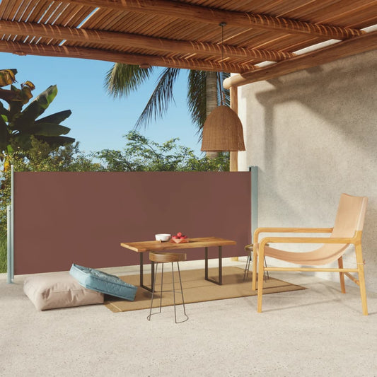 vidaXL Patio Retractable Side Awning 117x300 cm Brown