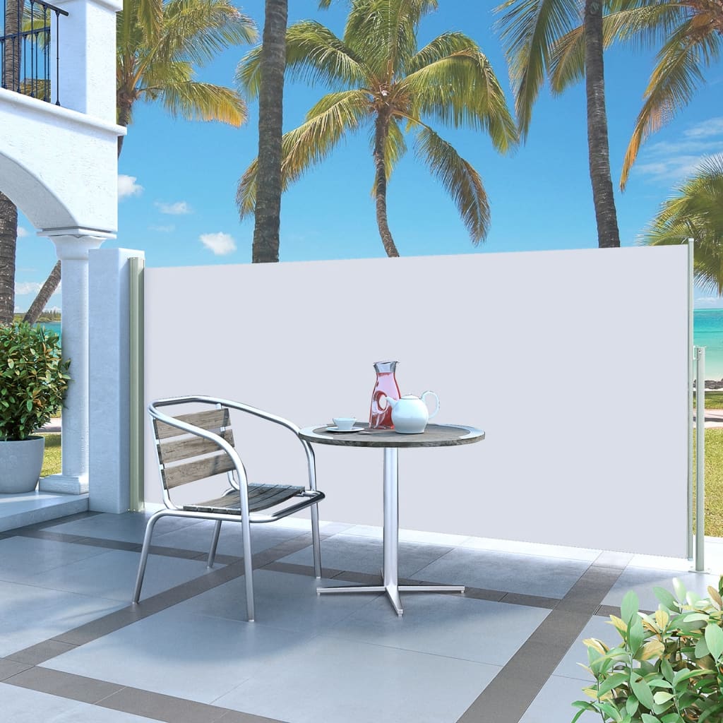 vidaXL Patio Retractable Side Awning 140x300 cm Cream
