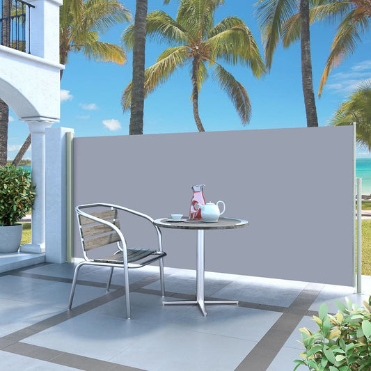 vidaXL Patio Retractable Side Awning 140x300 cm Grey
