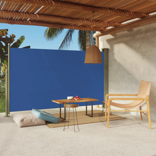 vidaXL Patio Retractable Side Awning 180x300 cm Blue