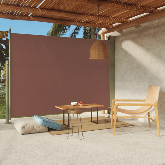 vidaXL Patio Retractable Side Awning 220x300 cm Brown