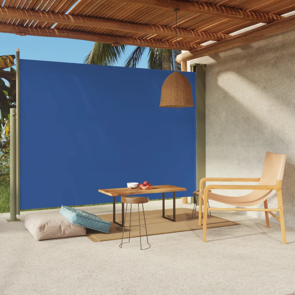 vidaXL Patio Retractable Side Awning 220x300 cm Blue