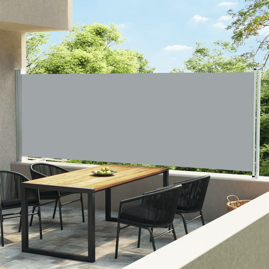 vidaXL Patio Retractable Side Awning 160x600 cm Grey