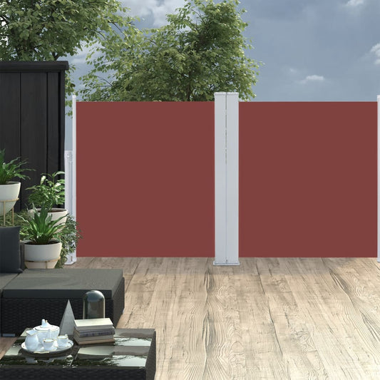 vidaXL Retractable Side Awning Brown 117x600 cm