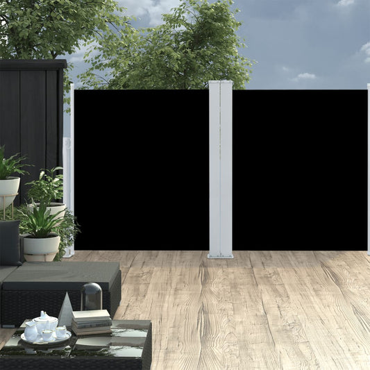 vidaXL Retractable Side Awning Black 140x600 cm