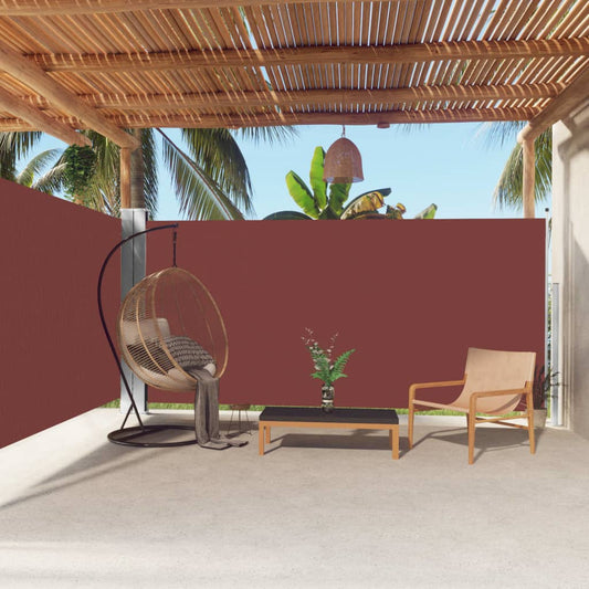 vidaXL Retractable Side Awning Brown 180x600 cm