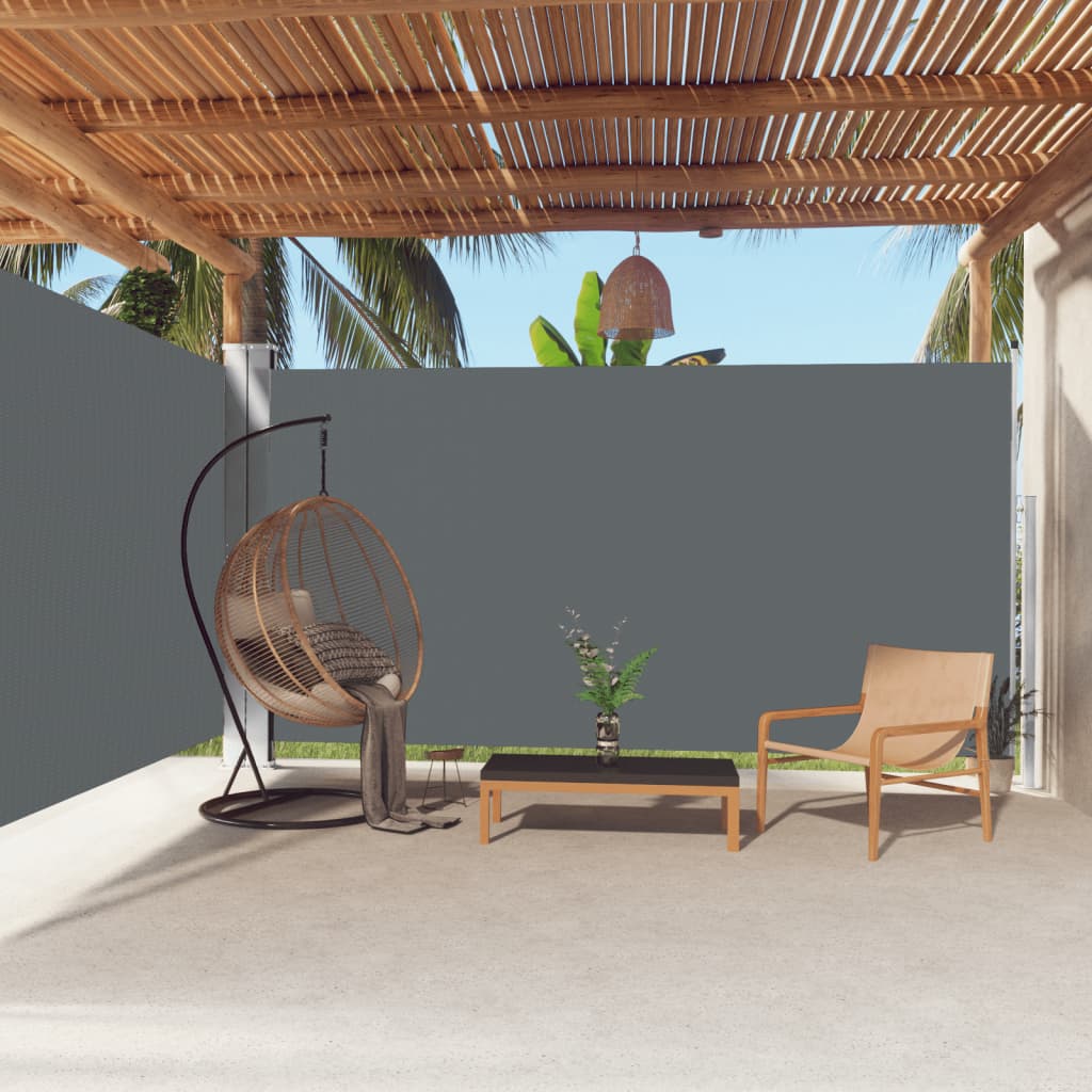 vidaXL Retractable Side Awning Anthracite 200x600 cm