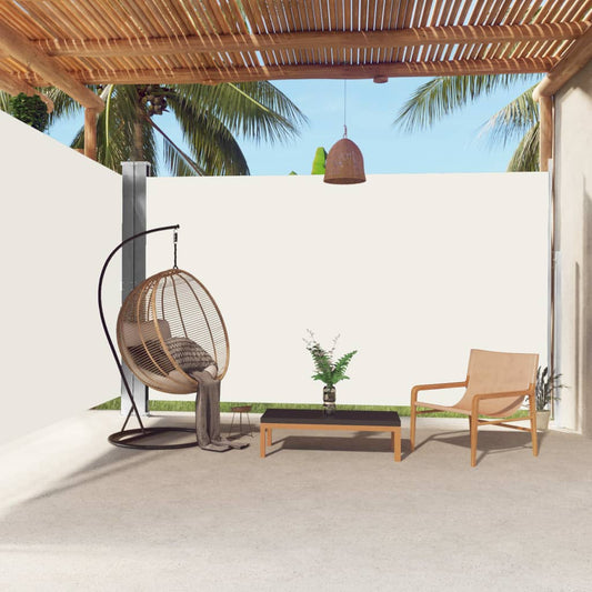 vidaXL Retractable Side Awning Cream 220x600 cm