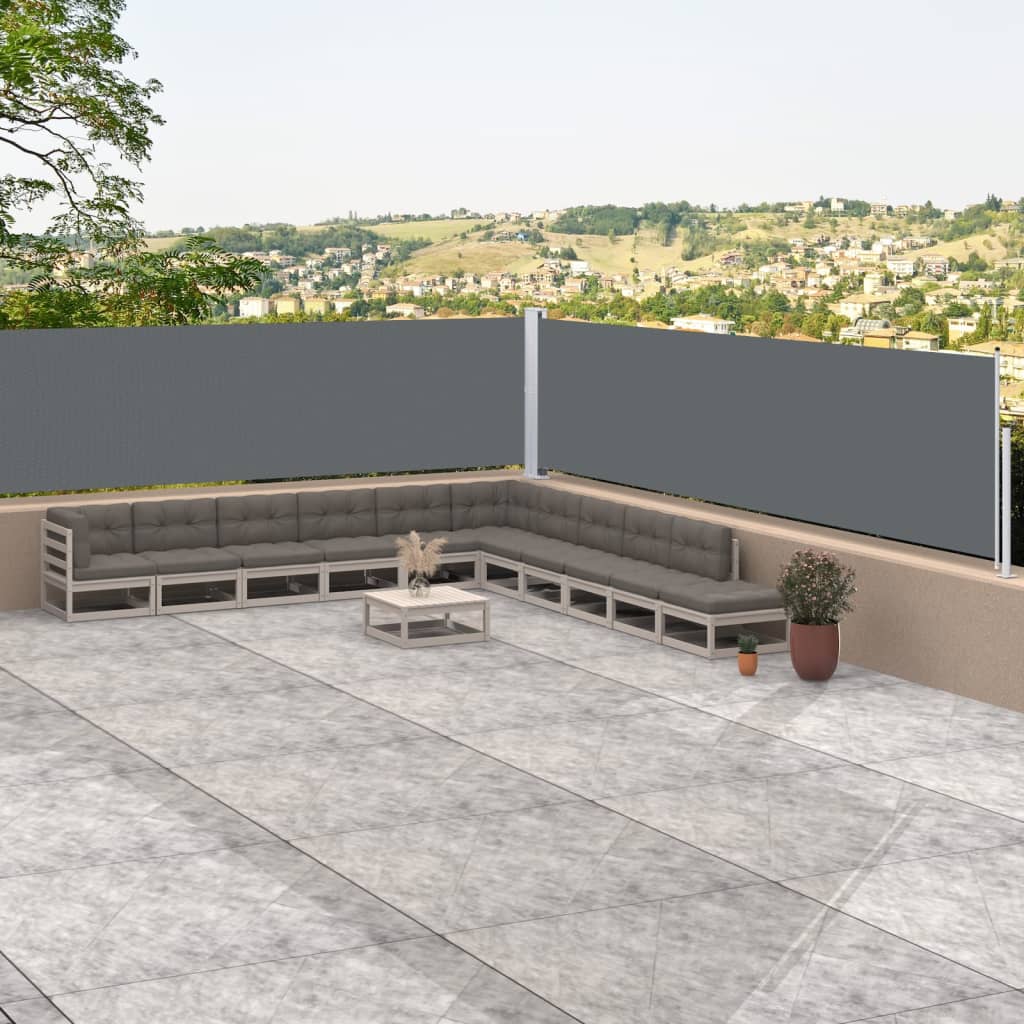 vidaXL Retractable Side Awning Anthracite 117x1000 cm