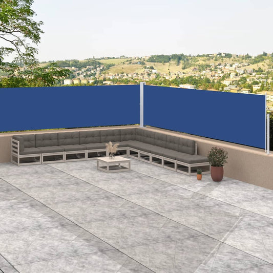 vidaXL Retractable Side Awning Blue 117x1000 cm