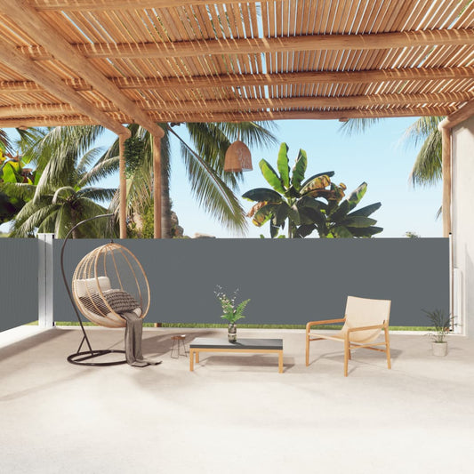 vidaXL Retractable Side Awning Anthracite 140x1000 cm