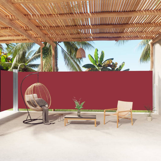 vidaXL Retractable Side Awning Red 180x1000 cm