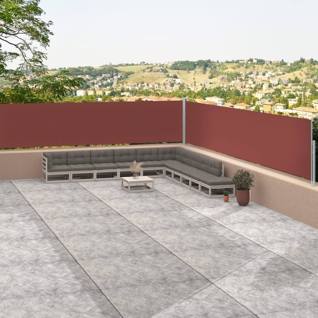 vidaXL Retractable Side Awning Brown 117x1200 cm
