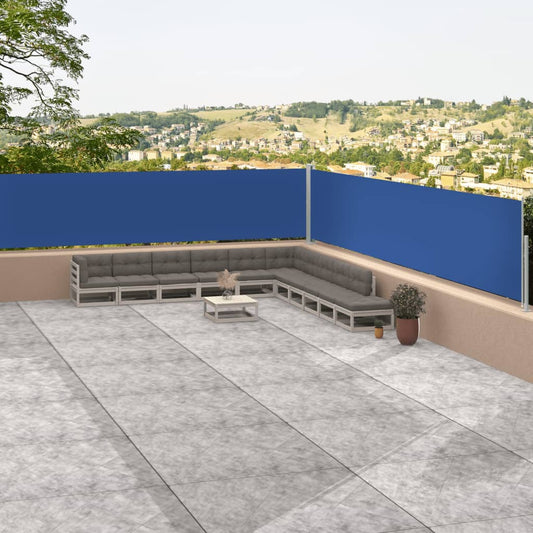 vidaXL Retractable Side Awning Blue 117x1200 cm