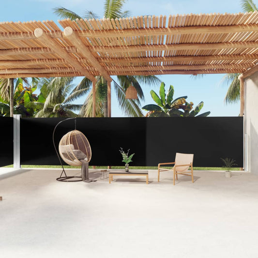 vidaXL Retractable Side Awning Black 180x1200 cm