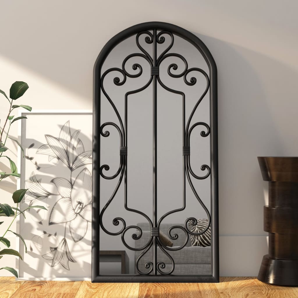 vidaXL Mirror Black 100x45 cm Iron for Indoor Use