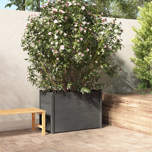 vidaXL Garden Planter Grey 100x50x70 cm Solid Pinewood