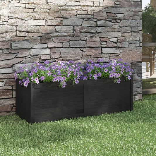vidaXL Garden Planter Black 150x50x50 cm Solid Pinewood