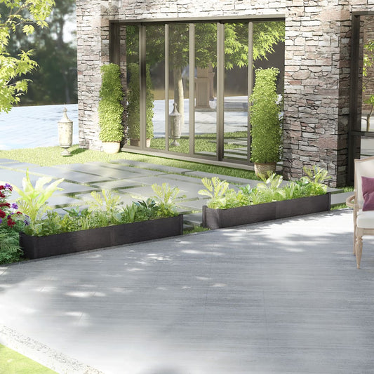 vidaXL Garden Planters 2 pcs Grey 200x31x31 cm Solid Pinewood