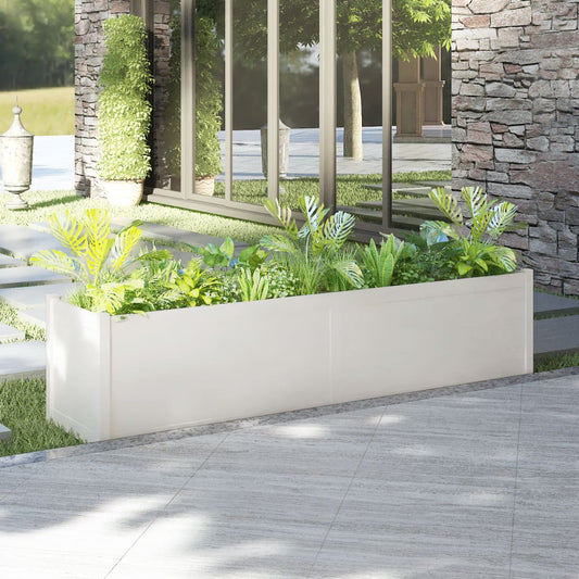 vidaXL Garden Planter White 200x50x50 cm Solid Pinewood