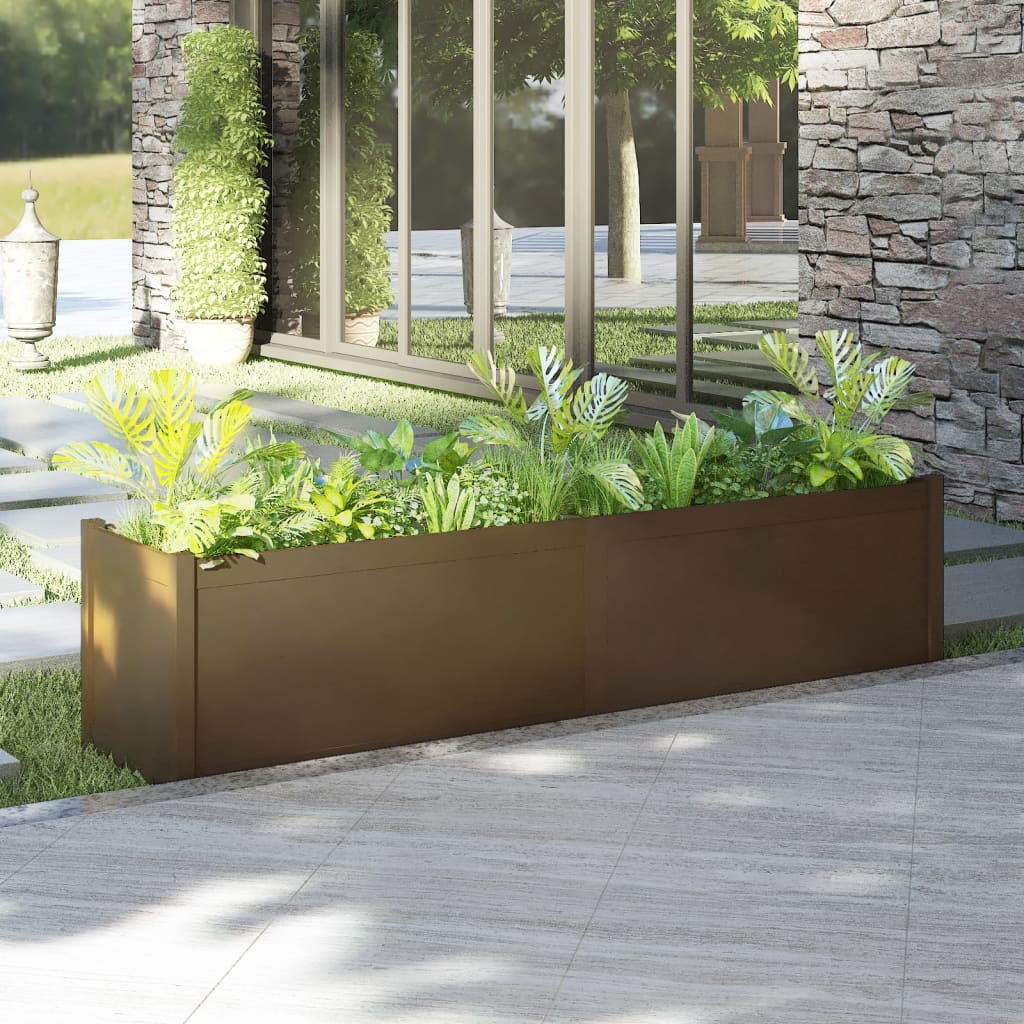 vidaXL Garden Planter Honey Brown 200x50x50 cm Solid Pinewood