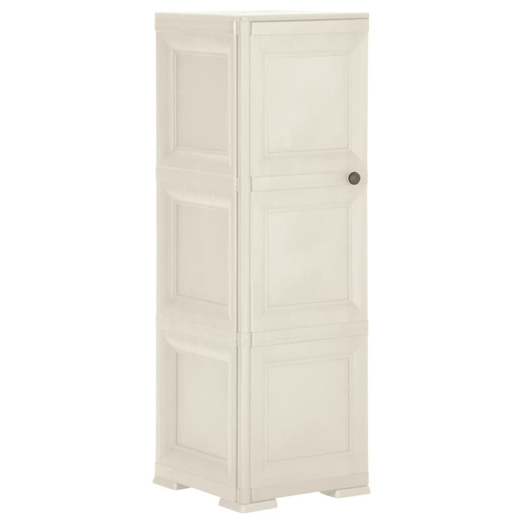 vidaXL Plastic Cabinet 40x43x125 cm Wood Design Vanilla Ice