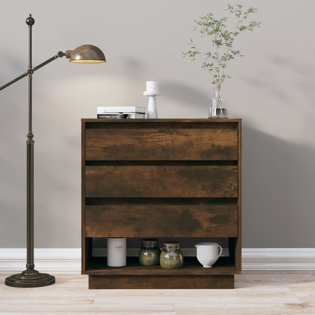 vidaXL Sideboard Smoked Oak 70x41x75 cm Engineered Wood