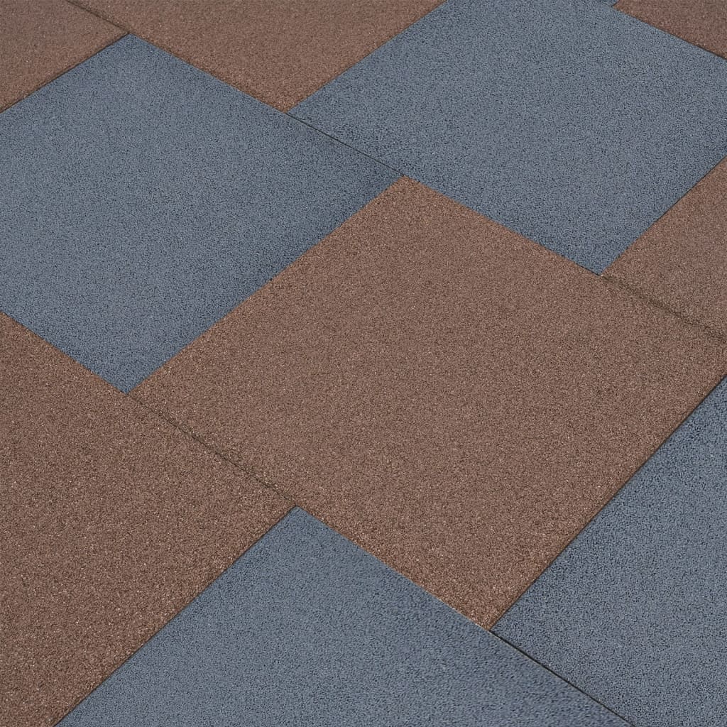 vidaXL Fall Protection Tiles 24 pcs Rubber 50x50x3 cm Grey