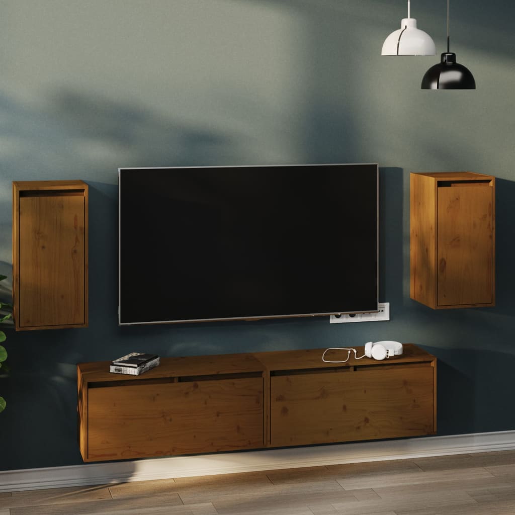 vidaXL Wall Cabinets 2 pcs Honey Brown 30x30x60 cm Solid Wood Pine