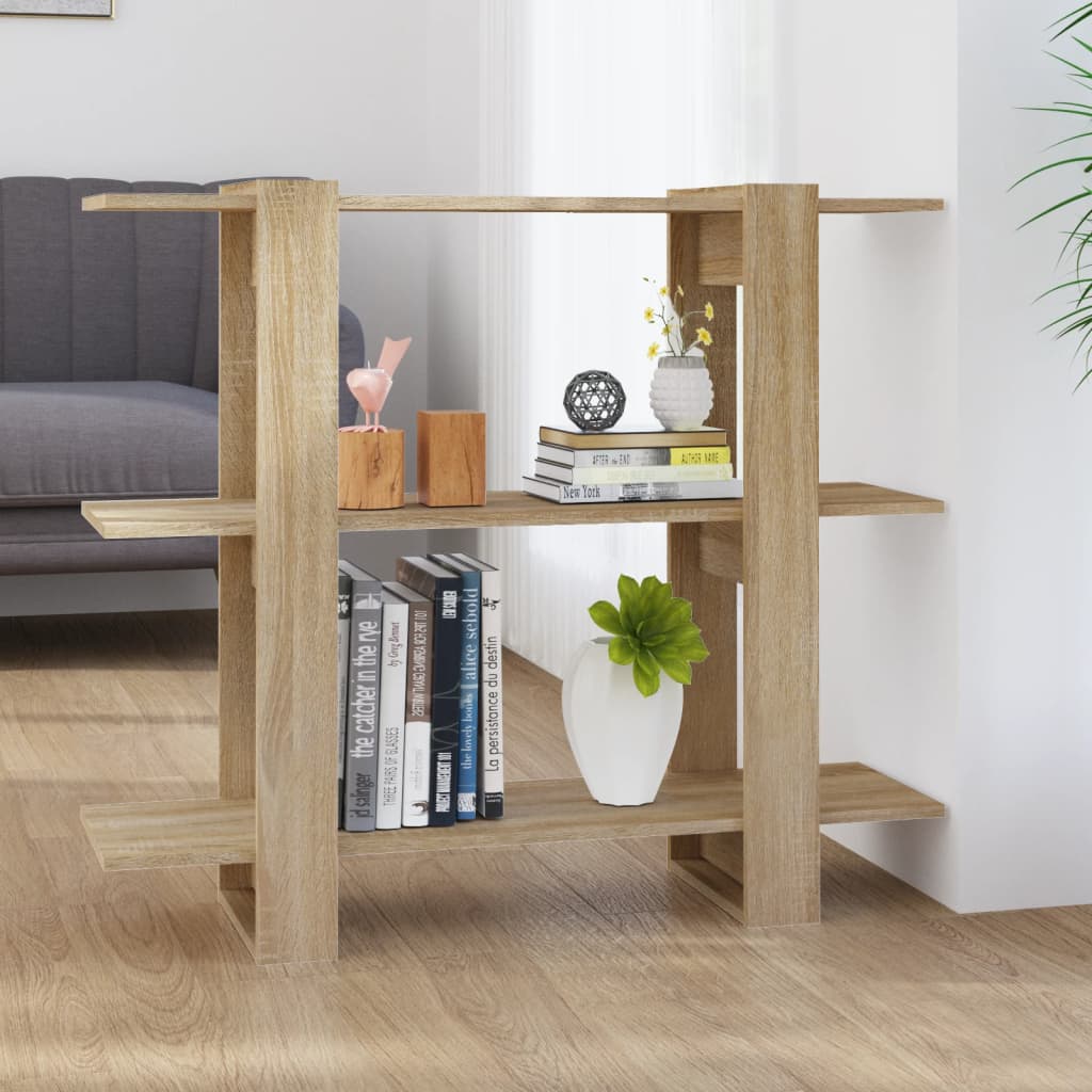 vidaXL Book Cabinet/Room Divider Sonoma Oak 100x30x87 cm