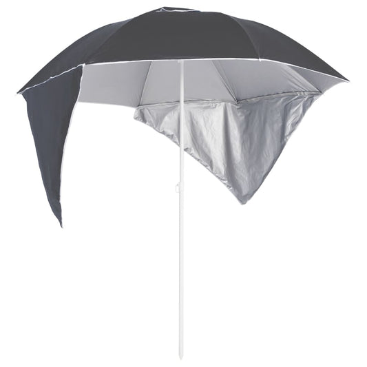 vidaXL Beach Umbrella with Side Walls Anthracite 215 cm