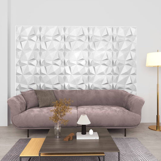 vidaXL 3D Wall Panels 48 pcs 50x50 cm Diamond White 12 mŒ_