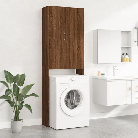vidaXL Washing Machine Cabinet Brown Oak 64x25.5x190 cm