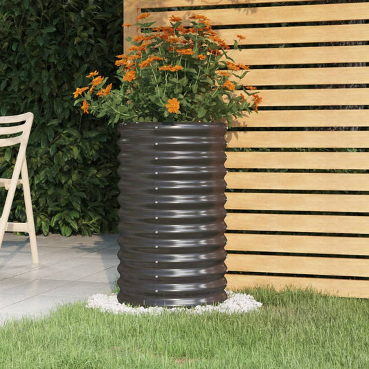 vidaXL Garden Planter Powder-coated Steel 40x40x68 cm Anthracite