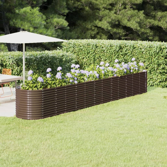 vidaXL Garden Raised Bed Powder-coated Steel 512x80x68 cm Brown