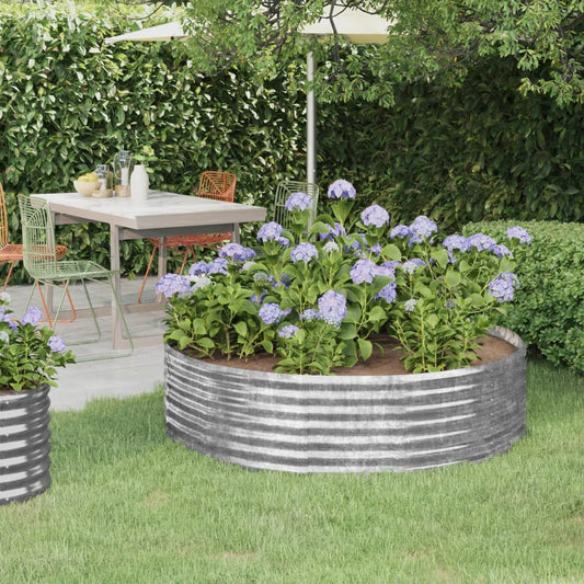vidaXL Garden Raised Bed Powder-coated Steel 140x140x36 cm Silver