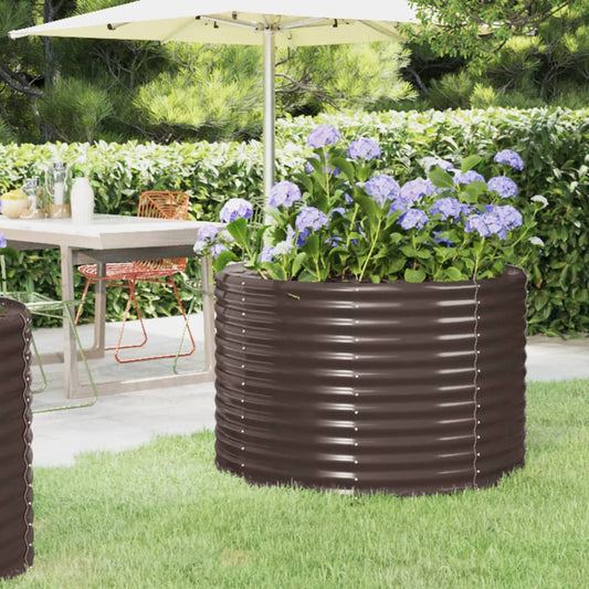vidaXL Garden Raised Bed Powder-coated Steel 100x100x68 cm Brown