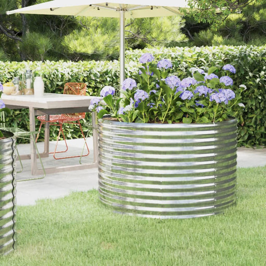vidaXL Garden Raised Bed Powder-coated Steel 100x100x68 cm Silver