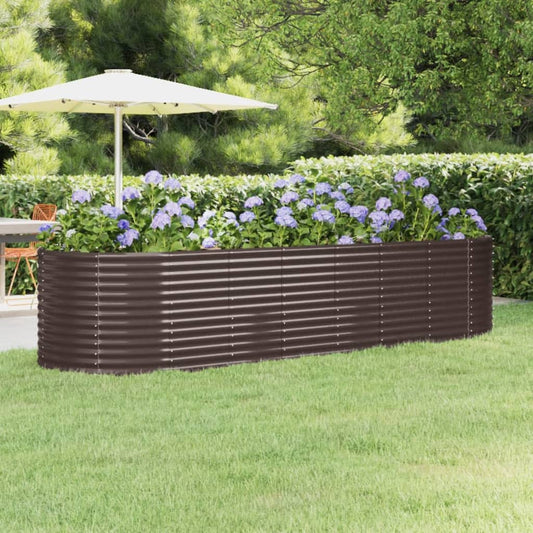 vidaXL Garden Raised Bed Powder-coated Steel 322x100x68 cm Brown